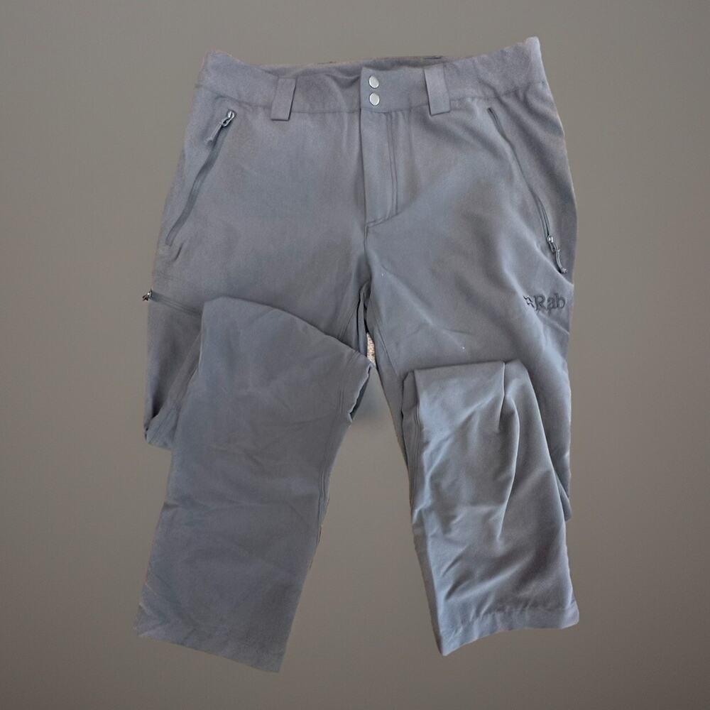 Rab Mens Incline Light Pants Black 30 x 33 Softshell Hiking Trekking Zip Pockets
